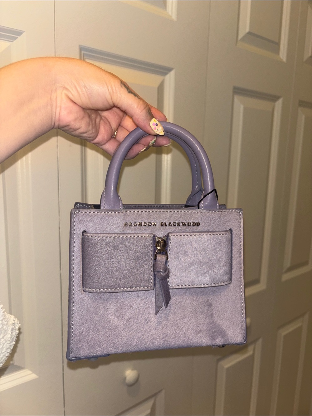 Brandon Blackwood Lavender Mini Tote with Top Handles